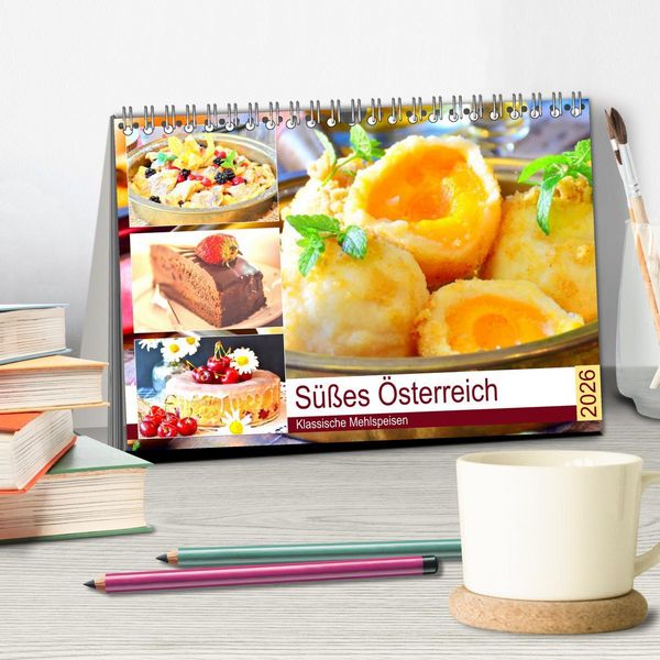 Produktbild: S&uuml;&szlig;es &Ouml;sterreich. Klassische Mehlspeisen (Tischkalender 2026 DIN A5 quer), CALVENDO Monatskalender