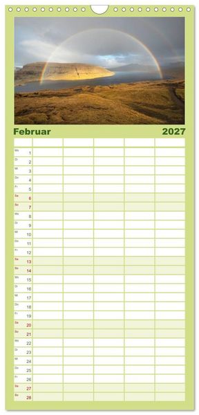 Produktbild: Familienplaner 2027 - F&Auml;R&Ouml;ER INSELN - Herbstlichter mit 5 Spalten (Wandkalender, 21 x 45 cm) CALVENDO