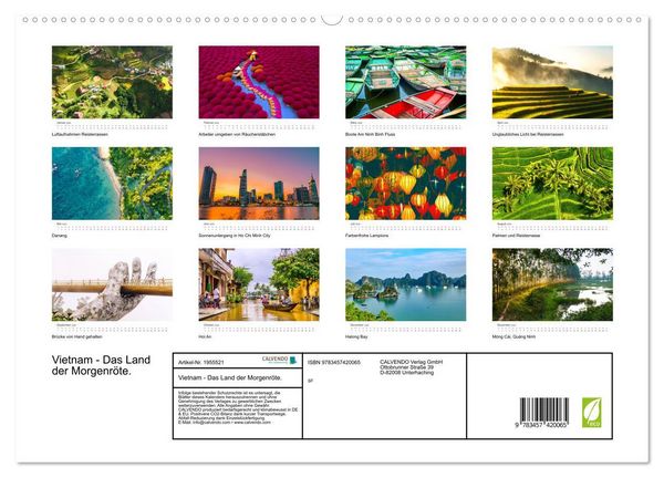 Produktbild: Vietnam - Das Land der Morgenr&ouml;te. (hochwertiger Premium Wandkalender 2026 DIN A2 quer), Kunstdruck in Hochglanz