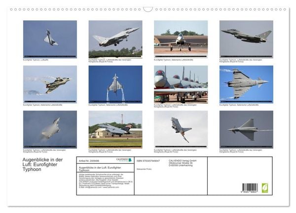 Produktbild: Augenblicke in der Luft: Eurofighter Typhoon (Wandkalender 2026 DIN A2 quer), CALVENDO Monatskalender