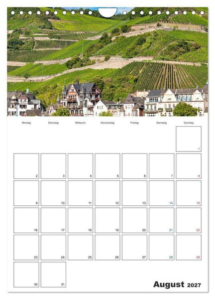 Produktbild: Rheingau Terminplaner (Wandkalender 2027 DIN A4 hoch), CALVENDO Monatskalender