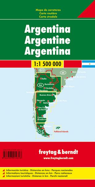 Produktbild: freytag & berndt Stra&szlig;enkarte Argentinien 1:1,5 Mio.