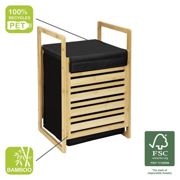 Produktbild: W&auml;schetruhe Mod. Ecori, Bambus, recyceltes Polyester