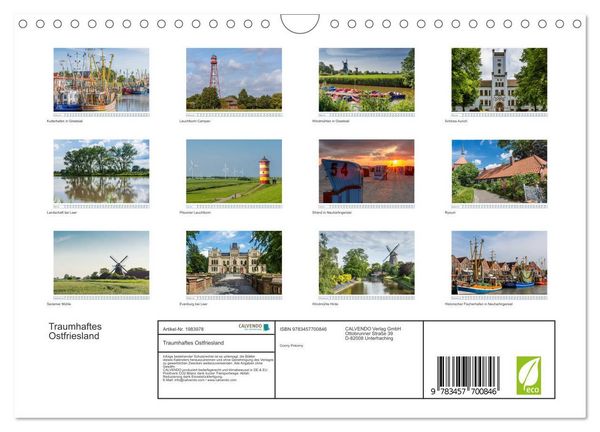 Produktbild: Traumhaftes Ostfriesland (Wandkalender 2026 DIN A4 quer), CALVENDO Monatskalender