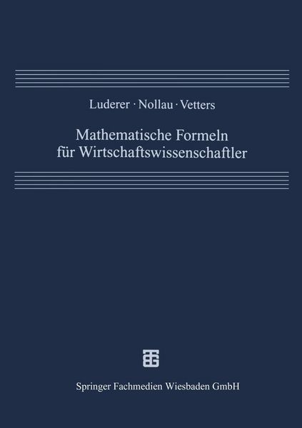 Produktbild: Mathematische Formeln f&uuml;r Wirtschaftswissenschaftler
