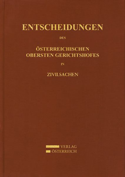 Produktbild: Entscheidungen des Obersten Gerichtshofes in Zivilsachen