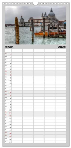 Produktbild: Familienplaner 2026 - Venedig - La Serenissima mit 5 Spalten (Wandkalender, 21 x 45 cm) CALVENDO