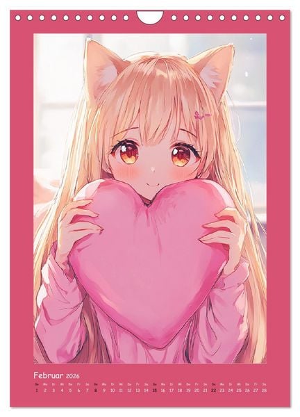 Produktbild: Zauberhafte Momente. Rosa Tr&auml;ume im Manga-Stil (Wandkalender 2026 DIN A4 hoch), CALVENDO Monatskalender