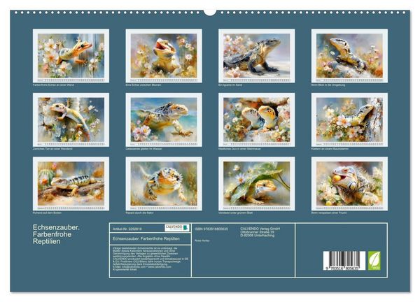 Produktbild: Echsenzauber. Farbenfrohe Reptilien (hochwertiger Premium Wandkalender 2027 DIN A2 quer), Kunstdruck in Hochglanz