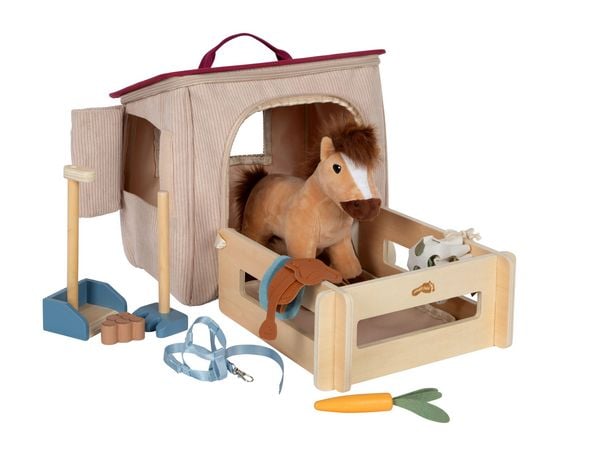 Produktbild: Spielset Pferd mit Stall und Zubeh&ouml;r in der Tasche