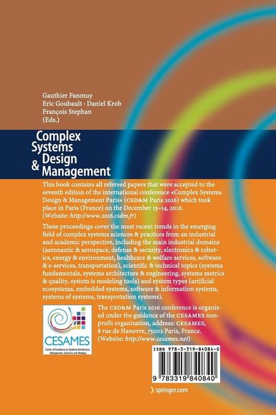 Produktbild: Complex Systems Design & Management