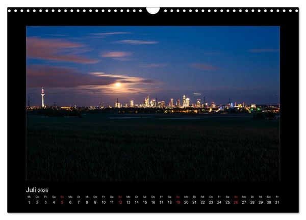 Produktbild: Frankfurt bei Nacht 2026 (Wandkalender 2026 DIN A3 quer), CALVENDO Monatskalender