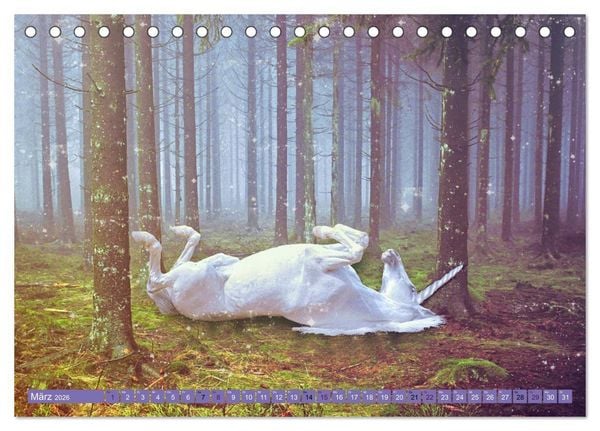 Produktbild: Einhorn Welt - vertr&auml;umte Einhornbilder (Tischkalender 2026 DIN A5 quer), CALVENDO Monatskalender