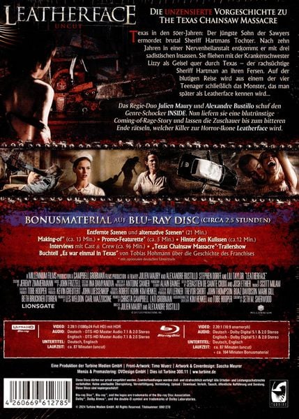 Produktbild: Leatherface - Uncut - Mediabook - Cover A (4K Ultra HD+Blu-ray) - Timo Wuerz Artwork