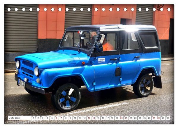 Produktbild: Cuba Jeeps - Gel&auml;ndewagen Oldtimer (Tischkalender 2026 DIN A5 quer), CALVENDO Monatskalender