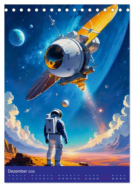 Produktbild: Astronauten. Auf Entdeckungsreise in fremde Galaxien (Tischkalender 2026 DIN A5 hoch), CALVENDO Monatskalender