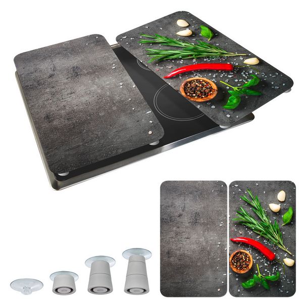 Produktbild: Herdabdeckplatte Universal Mod. Rosmarin, 2er Set, f&uuml;r alle Herdarten geeignet
