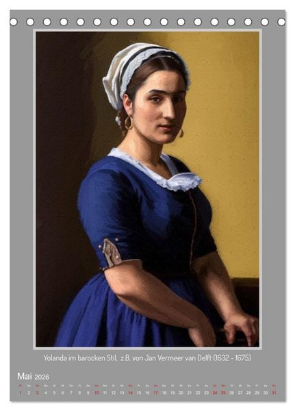 Produktbild: Yolanda in der Kunstgalerie (Tischkalender 2026 DIN A5 hoch), CALVENDO Monatskalender
