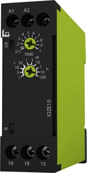 Produktbild: tele 125110 V2ZE10 24-240V AC/DC Zeitrelais Monofunktional 1 St. Zeitbereich: 0.05 s - 100 h 1 Wechsler