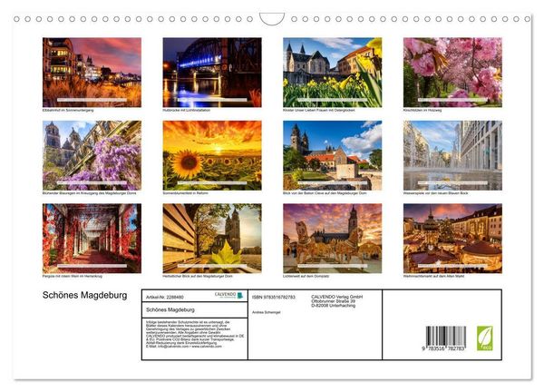 Produktbild: Sch&ouml;nes Magdeburg (Wandkalender 2027 DIN A3 quer), CALVENDO Monatskalender