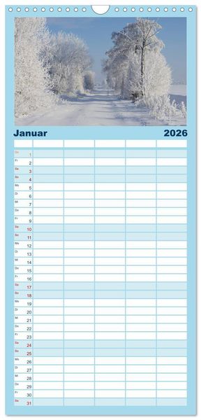 Produktbild: Familienplaner 2026 - Natur Bilder Kalender mit 5 Spalten (Wandkalender, 21 x 45 cm) CALVENDO