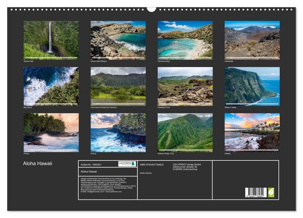Produktbild: Aloha Hawaii (Wandkalender 2026 DIN A2 quer), CALVENDO Monatskalender