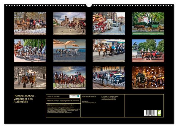 Produktbild: Pferdekutschen - Vorg&auml;nger des Automobils (Wandkalender 2026 DIN A2 quer), CALVENDO Monatskalender