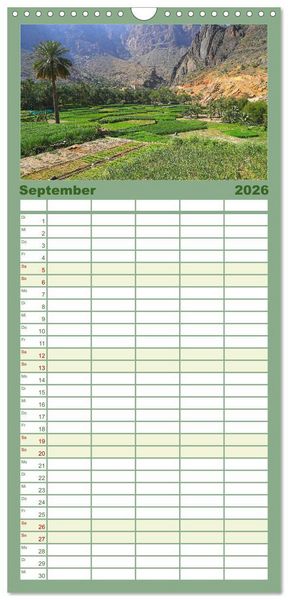 Produktbild: Familienplaner 2026 - Unterwegs im Weihrauchland Oman mit 5 Spalten (Wandkalender, 21 x 45 cm) CALVENDO