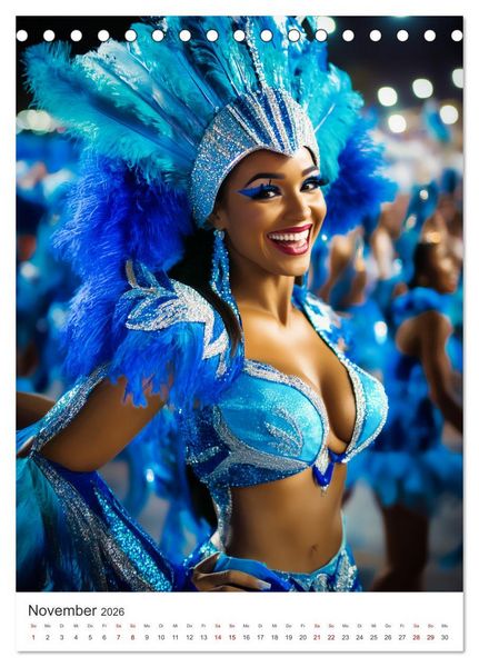 Produktbild: Tanzende Farben - Rio de Janeiro im Takt des Karnevals (Tischkalender 2026 DIN A5 hoch), CALVENDO Monatskalender