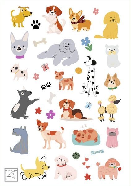Produktbild: Glanz-Sticker &ndash; Hunde