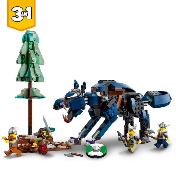 LEGO Creator 31132 3in1 Wikingerschiff mit Midgardschlange, Spielzeug-Schiff