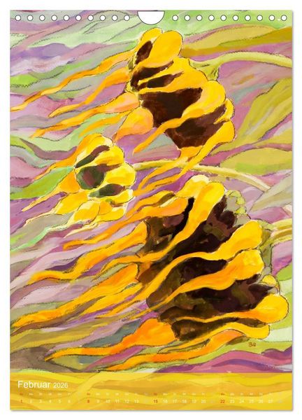 Produktbild: Karl Sock Blumenaquarelle (Wandkalender 2026 DIN A4 hoch), CALVENDO Monatskalender