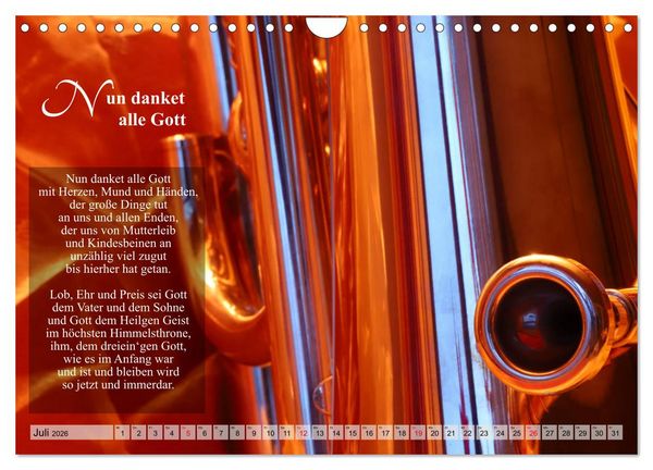 Produktbild: Lieder f&uuml;r Blechbl&auml;ser (Wandkalender 2026 DIN A4 quer), CALVENDO Monatskalender