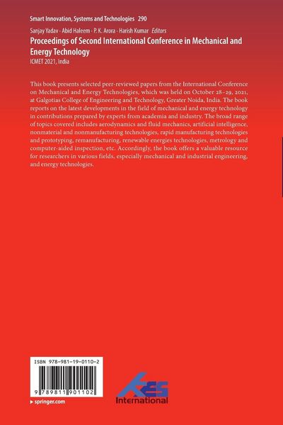 Produktbild: Proceedings of Second International Conference in Mechanical and Energy Technology