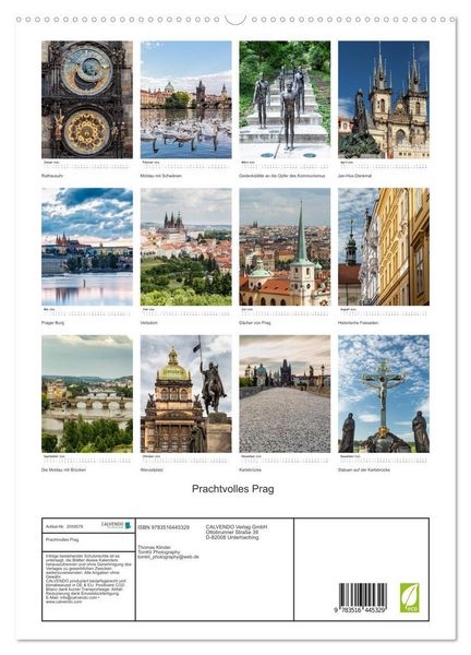 Produktbild: Prachtvolles Prag (hochwertiger Premium Wandkalender 2026 DIN A2 hoch), Kunstdruck in Hochglanz
