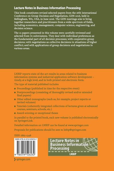 Produktbild: Group Decision and Negotiation: Theory, Empirical Evidence, and Application