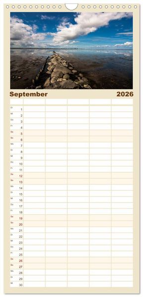 Produktbild: Familienplaner 2026 - Ostfriesland - Tour mit 5 Spalten (Wandkalender, 21 x 45 cm) CALVENDO