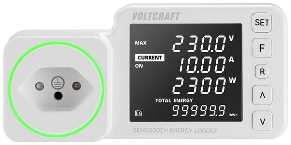 Produktbild: VOLTCRAFT SEM5000 CH Energiekosten-Messger&auml;t Kostenprognose, Alarmfunktion, Stromtarif einstellbar, Datenloggerfunktion