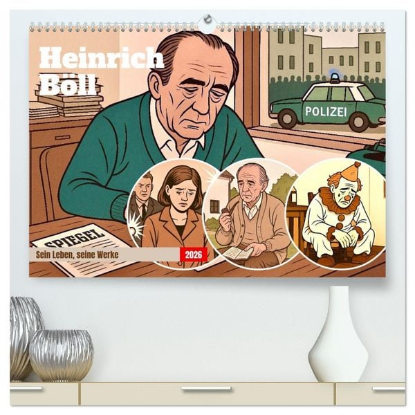 Produktbild: Heinrich B&ouml;ll (hochwertiger Premium Wandkalender 2026 DIN A2 quer), Kunstdruck in Hochglanz