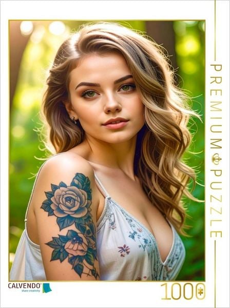 CALVENDO Puzzle Ein Motiv aus dem Kalender Tattoo Beauties Portraits | 1000 Teile Lege-Größe 64x48cm Foto-Puzzle für glückliche Stunden