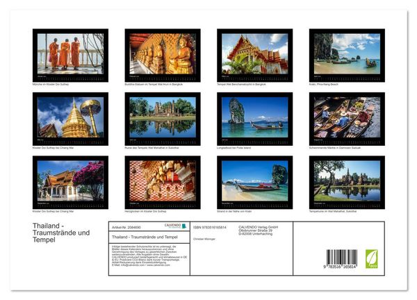 Produktbild: Thailand - Traumstr&auml;nde und Tempel (Wandkalender 2026 DIN A3 quer), CALVENDO Monatskalender