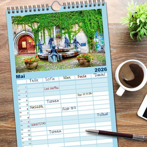 Produktbild: Familienplaner 2026 - Lindau - Juwel am Bodensee mit 5 Spalten (Wandkalender, 21 x 45 cm) CALVENDO