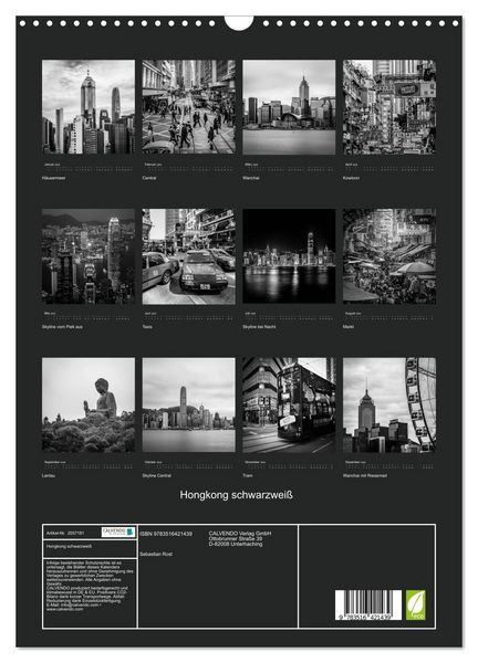 Produktbild: Hongkong schwarzwei&szlig; (Wandkalender 2026 DIN A3 hoch), CALVENDO Monatskalender