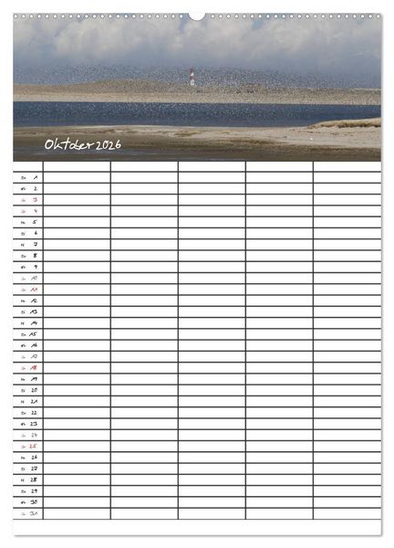 Produktbild: Familienplaner - Sylt (Wandkalender 2026 DIN A2 hoch), CALVENDO Monatskalender