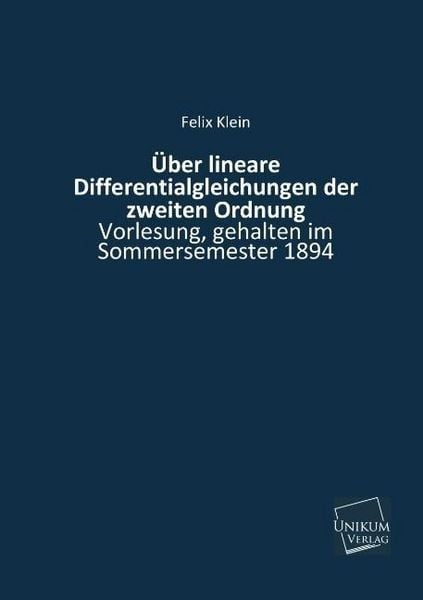 Produktbild: Klein, F: &Uuml;ber lineare Differentialgleichungen der zweiten O