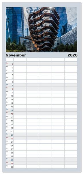 Produktbild: Familienplaner 2026 - New York City - der besondere Blick auf Big Apple mit 5 Spalten (Wandkalender, 21 x 45 cm) CALVENDO