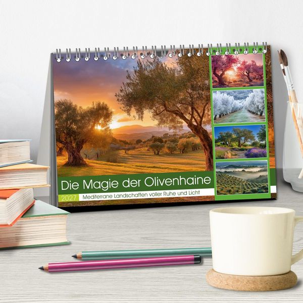 Produktbild: Die Magie der Olivenhaine (Tischkalender 2027 DIN A5 quer), CALVENDO Monatskalender