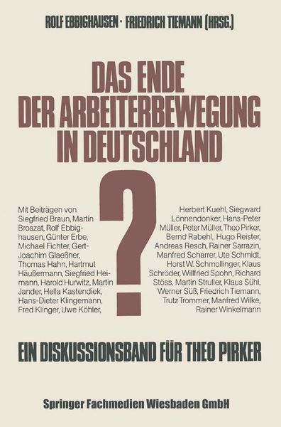 Produktbild: Das Ende der Arbeiterbewegung in Deutschland?