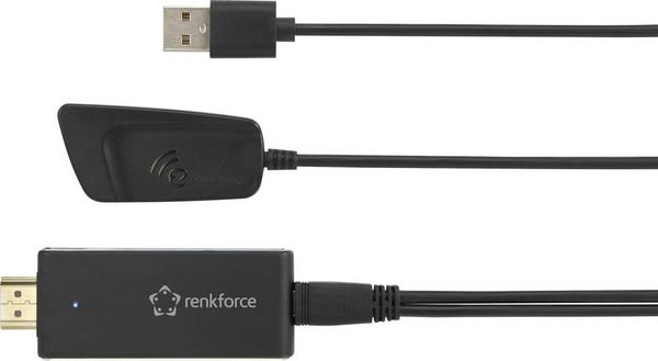 Produktbild: Renkforce renkCast 3 HDMI Streaming Stick AirPlay, Miracast, DLNA, externe Antenne