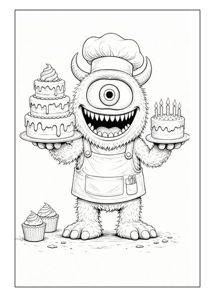 Produktbild: Monster Malbuch f&uuml;r Kinder ab 6 Jahren mit 50 sch&ouml;nen Ausmalmotiven